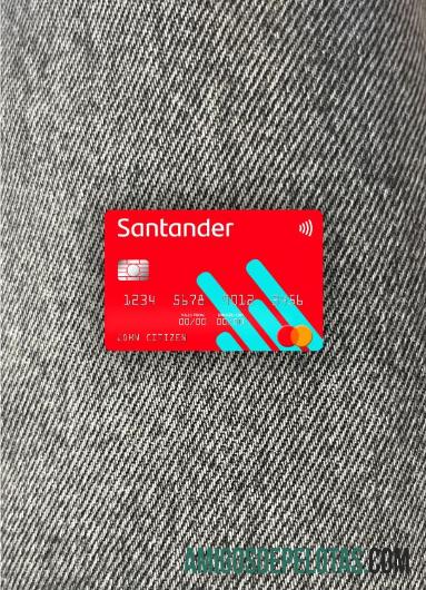 Frente Photolook do Banco Santander dos EUA Mastercard modelo